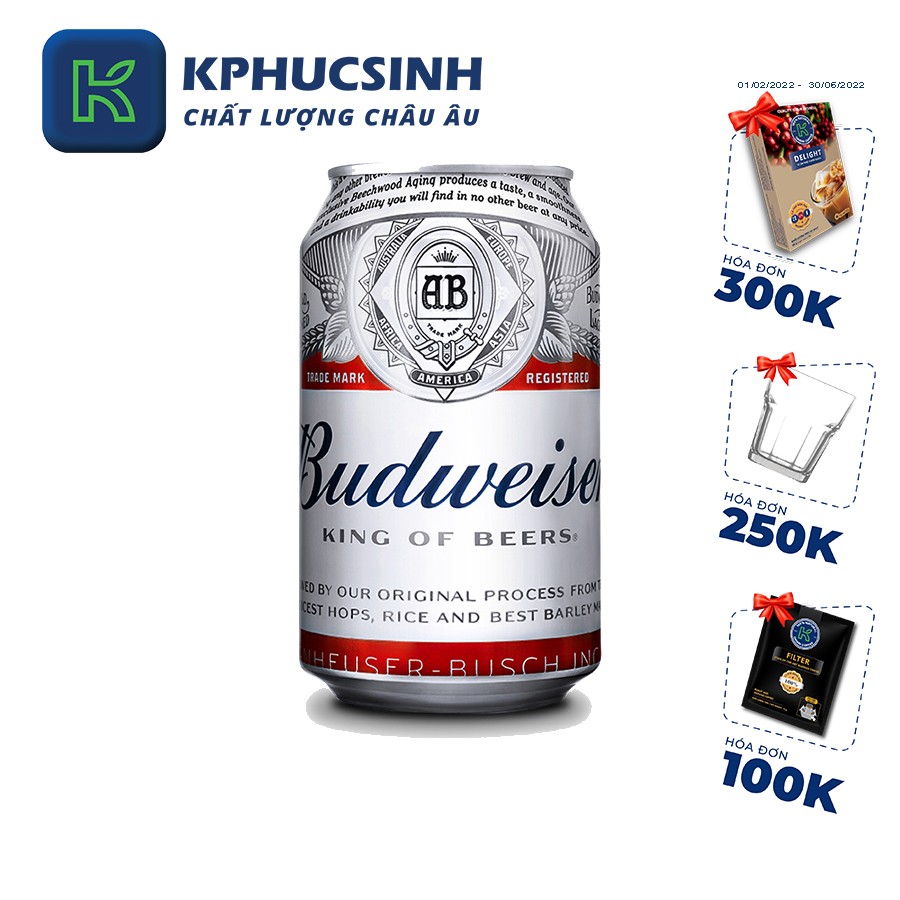 Bia Budweiser - Thùng 24 lon 330ml